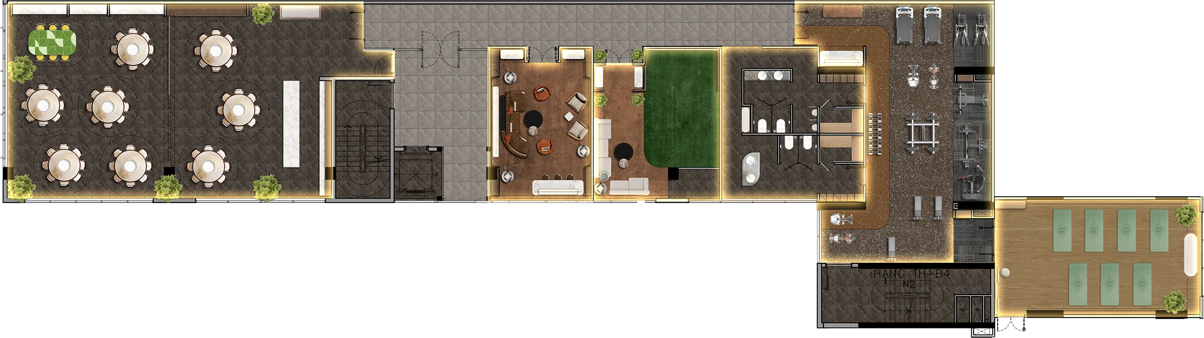 TT Genesis indoor amenities floor plan, level 2
